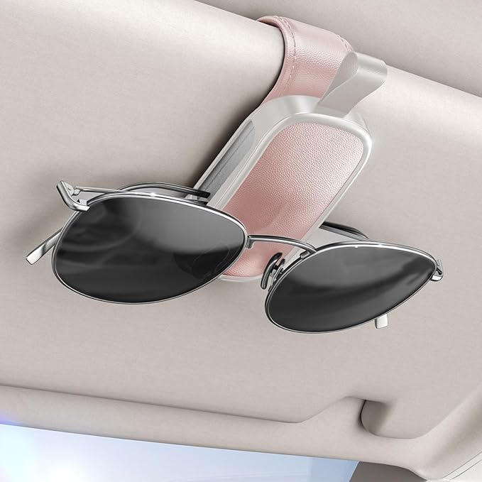 Magnetic Leather Eyewears Holder Sunglass Clip Suitable For Car Visors Secure ABS PC Design Easy Installation