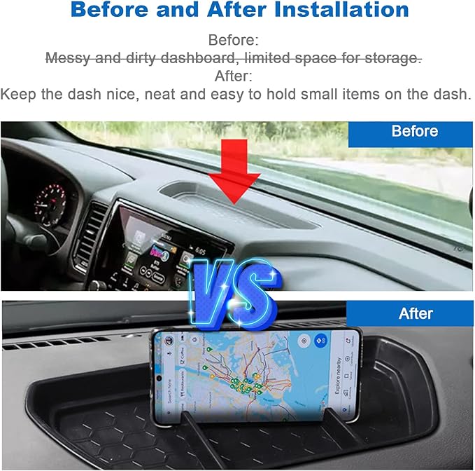 CDEFG for 2022-2024 Frontier Pickup Truck Center Console Dash Organizer 2023 2024 Nisan Frontier Truck Dashboard Table Tray Storage Box Dash Phone Holder 2024 Frontier Truck Accessories