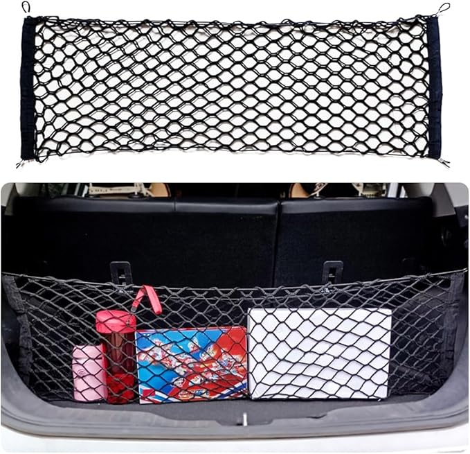 43.3" x 15.7" Truck Bed Organizer,Elastic Shrink Truck Cargo Net with 4 Metal Hooks Keep Truck Interior Tidy,Truck Bed Storage Hold Many Items Compatible with Chevrolet,Ford,GMC (L 43.3"x15.7")