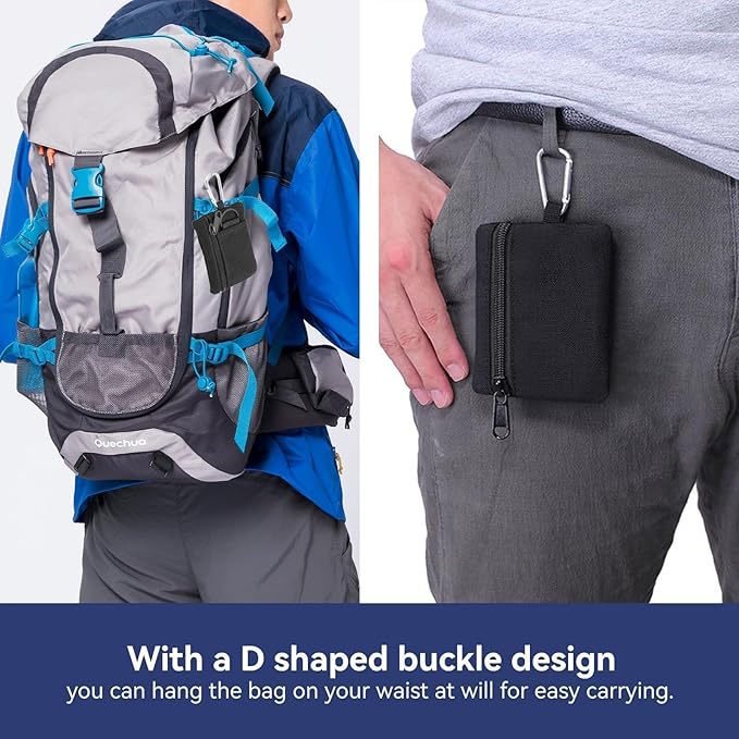 HERCHR Mini Size EDC Utility Pouch Bags First Aid Pouch Organizer Storage Pouch Waist Pack with Carabiner