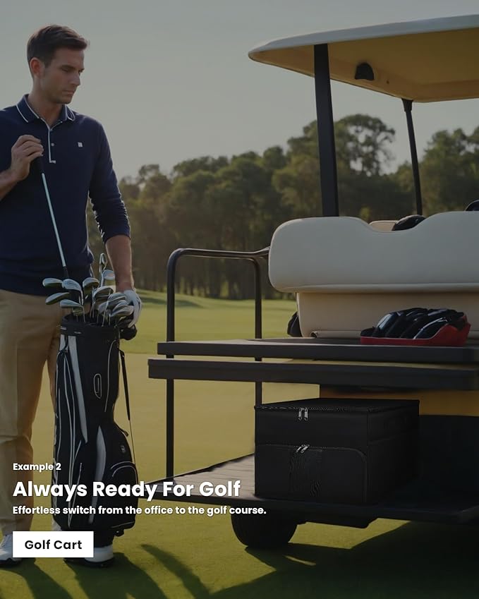 Golf Trunk Organizer for Golf Shoes Clothes Gloves Hats Large Collapsible Golf Storage Box with 4 Dividers Water-Resistant Golf Shoe Bag for 2 Pair of Shoes Golfing Accessories for Men Women Golfers