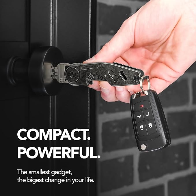 Key Organizer Compact Key Holder, Minimalist Clutter-Free EDC Smart Keychains, Metal Car Key Chain Secures 2-6 keys