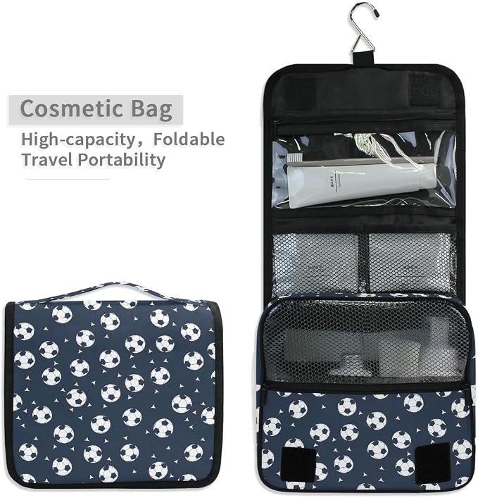 senya Hanging Travel Toiletry Bag Football Kit Makeup Case Cosmetics Organizer for Men Women