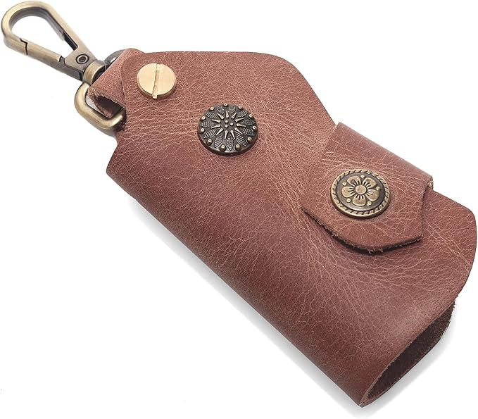 Handmade Leather Key Chain Holder, Leather key case for key storage Car Key Holder Home Door Key Bag