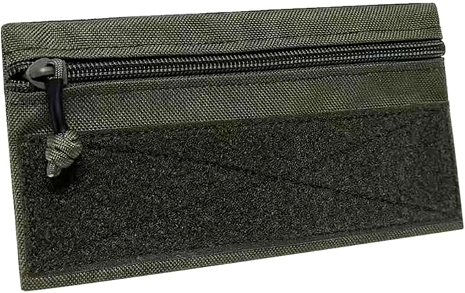 Tactical Admin Zipper Pouch with Hook and Loop, Carry On Bag Insert EDC Organizer Utility Storage Pocket Wallet for Snack Backpack Accessories Chest Ring
