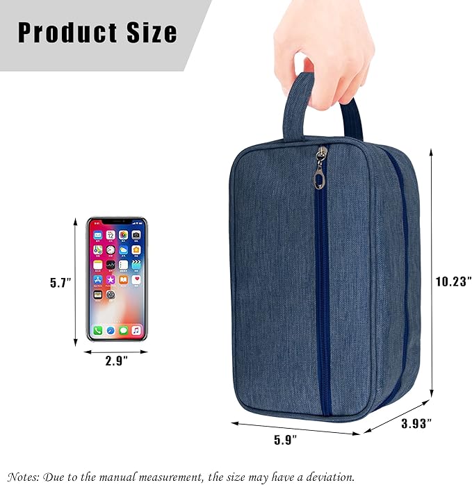 Toiletry Bag, Large Capacity Travel Bag for Toiletries, Waterproof Oxford Fabric Toiletry Organizer for Travel, Business Trips and Daily Use, Travel Essentials for Men or Women (Navy Blue)