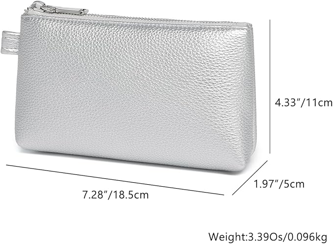 PU Leather Makeup Simple and Convenient Handbag Small Exquisite Storage Bag (PU/Pearl Silver)