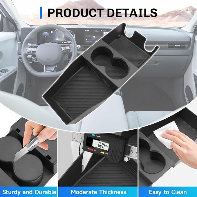 SXCY for 2025 2026 Hyundai Ioniq 5 Under Console Organizer [Not for Ioniq 5 N] for 2025 2026 Hyundai Ioniq 5 Accessories 2025 2026 Ioniq 5 Under Console Lower Organizer Tray 2026 Ioniq 5 Accessories