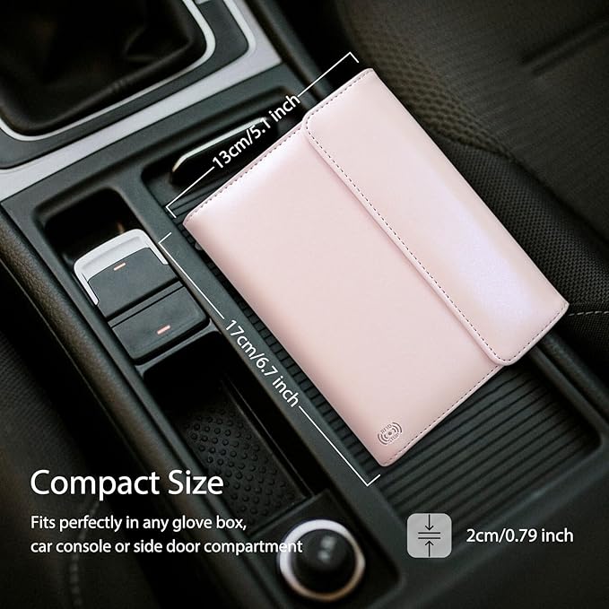 WALNEW RFID Passport Holder Travel Organizer, Fits International Driving Permit (IDP), PU Leather Document Holder for One Passport, Stylish Travel Accessory, Pink