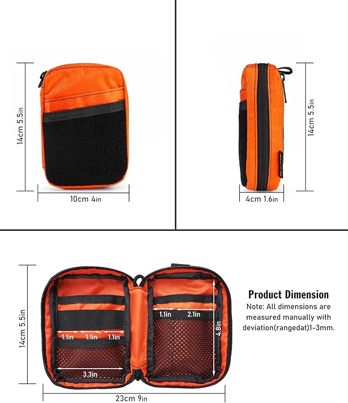 VIPERADE VE26 EDC Pouch Organizer with 11 Compartments, Small Tool Pouch with DIY Patches Area, EDC Pocket Organizer for Mutitools