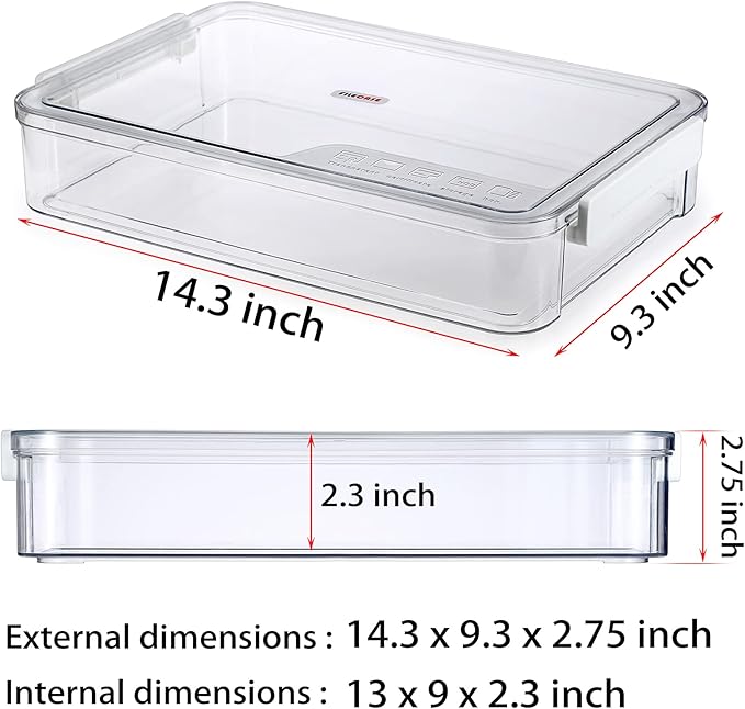 BTSKY 2 Pack Plastic Storage Containers with Lids, Portable Project Case Document Organizer Stackable Plastic File Storage Box for A4 File Paper Documents Scrapbook Art Supplies&Crafts(Big, White)