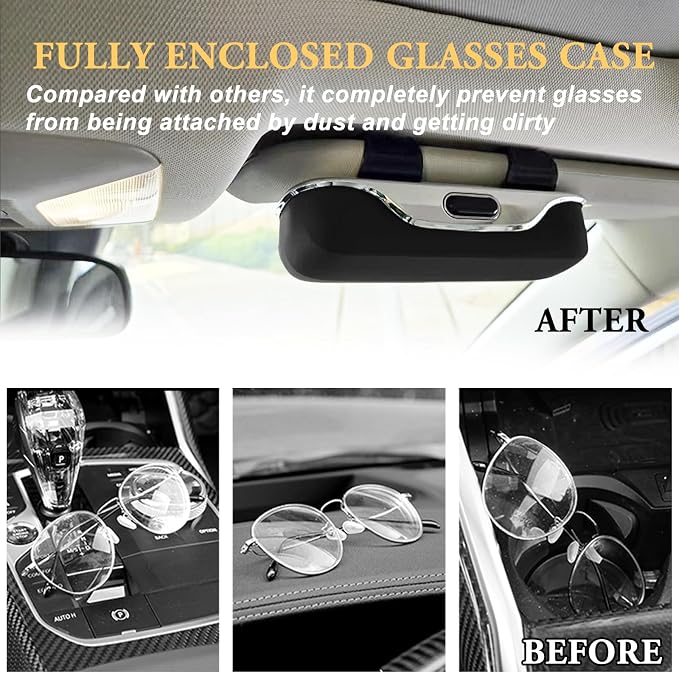 Sunglass Holder for Car Visor Clip, Car Accessories Visor Glasses Holder, Vehicle Visor Accessories Sunglass Holder, Car Sunglass Holder Suitable for Truck and Sedan (carbon fiber pattern)