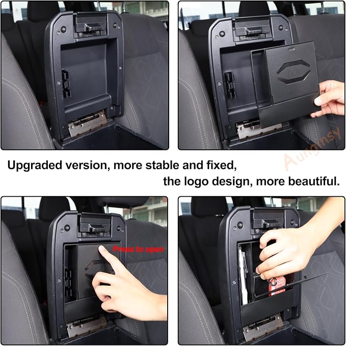 Upgrade Armrest Hidden Storage Box Compatible with Toyota Tacoma 2016-2023 Center Console Handrail Privacy Storage Box Organizer Tray Armrest Storage Box Container Insert Pallet Manager Accessories