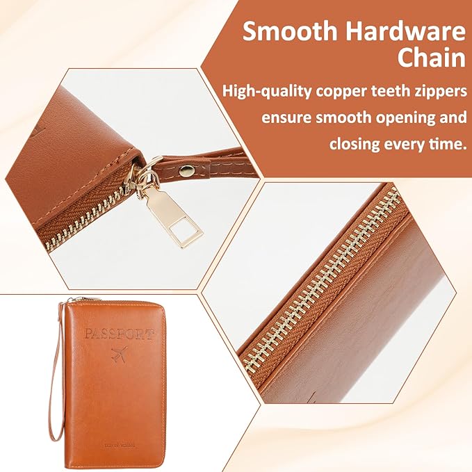 Passport Holder for Travel Women and Men RFID Passport Holder with Card Slots Holders Passports Case Passports Cover Wallet Travel Essentials Accessories for Phones Cash Boarding Passes