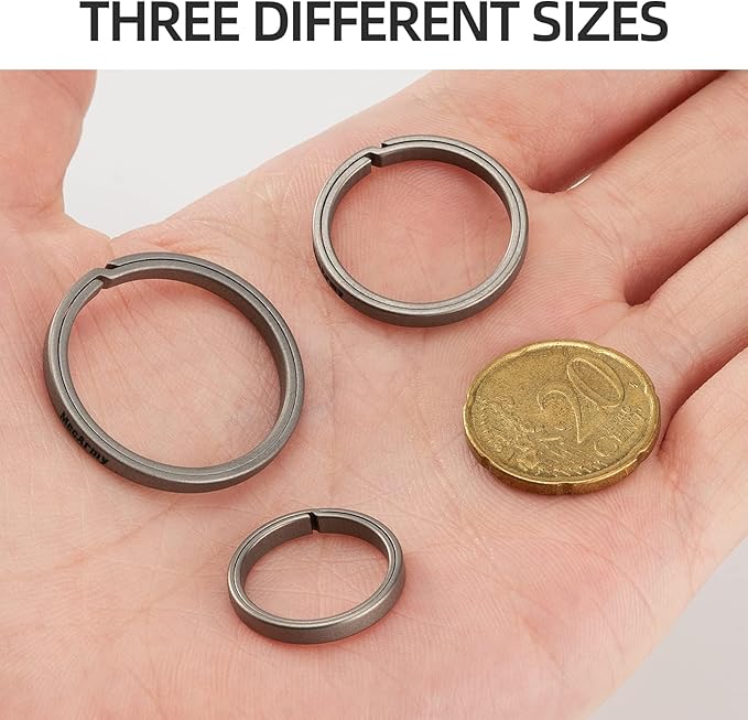 MecArmy Titanium 3pcs/4pcs/7pcs/18pcs Key Rings Keychain Large Small Split Rings