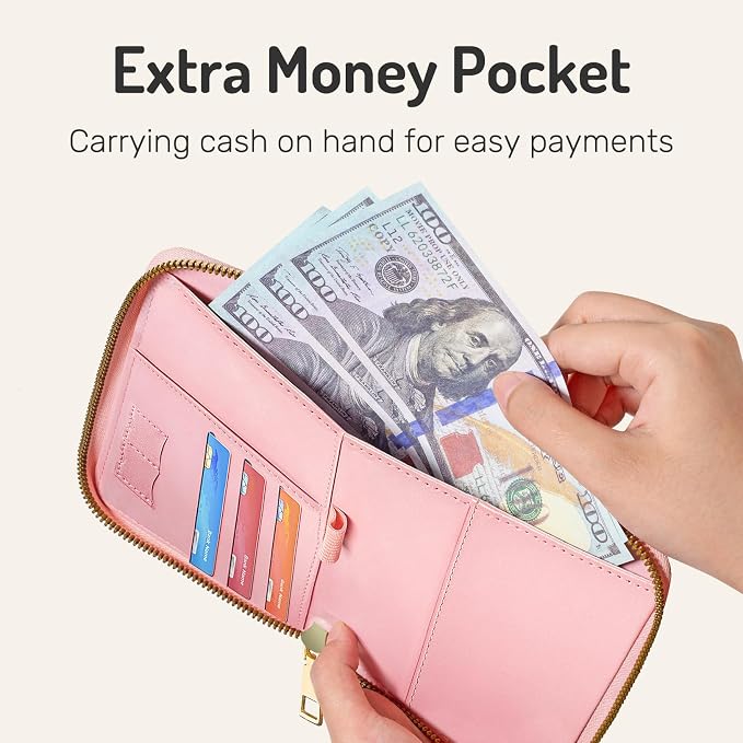 Forvencer Passport Holder Cover with Safe Zipper Closure, Premium Passport Wallet for Travel, Cute RFID Blocking Card Case, Waterproof Travel Accessories for Women, Lilac