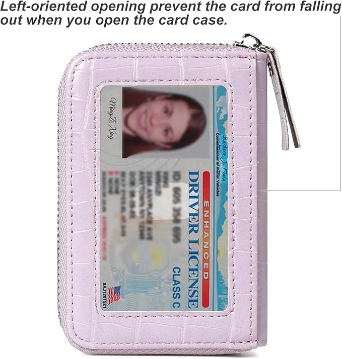 EcoVision Credit Card Holder RFID Card Case Wallet, Small Accordion Zipper Card Case Holder, Card Organizer Case for Women Men