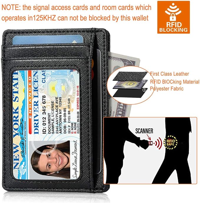 GH GOLD HORSE Slim RFID Blocking Card Holder Minimalist Leather Front Pocket Wallet for Women | Slim
