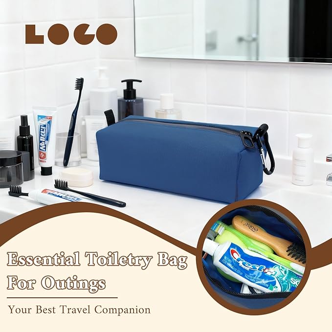 Small Toiletry Bag for Men, Travel Bag Waterproof and Foldable for Storage Mini Toiletry Bag Equipped With Carabiner for Easy Portability (dusty blue)