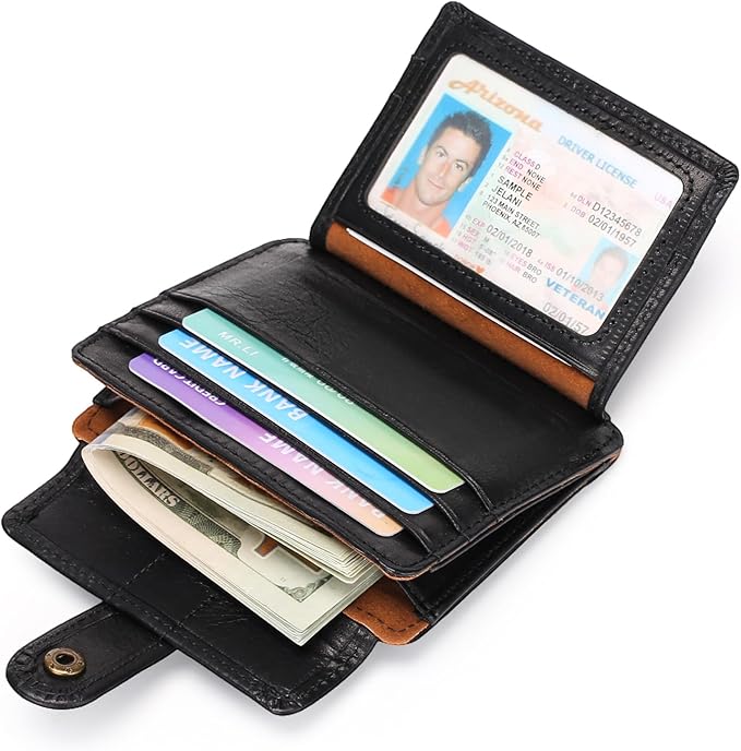 FALAN MULE Wallets for Men Genuine Leather Mens Wallet with Coin Pocket