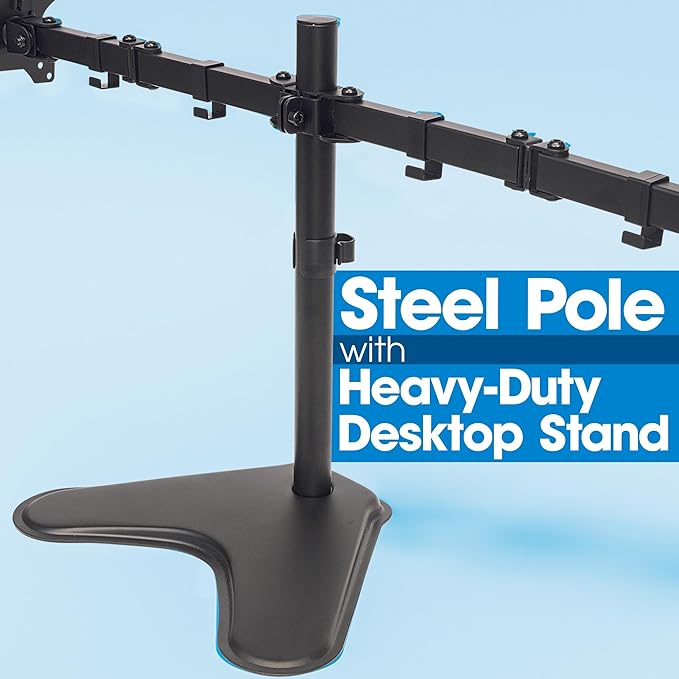 Universal Dual Monitor Stand with Double-Link Swing Arms Holds Two 13" to 32" LCD Monitors up to 8 Kg (17 Lbs.), Black