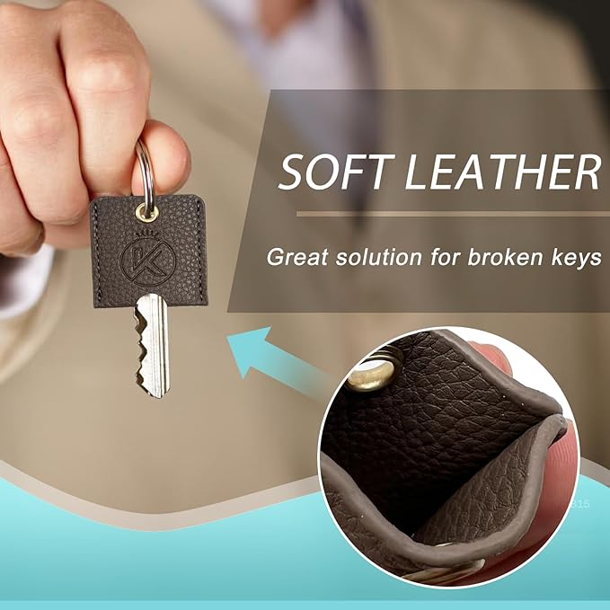 Soft Leather Key Sleeve, 3pcs Keychain Key Fod, Protector for Broken Car Keys