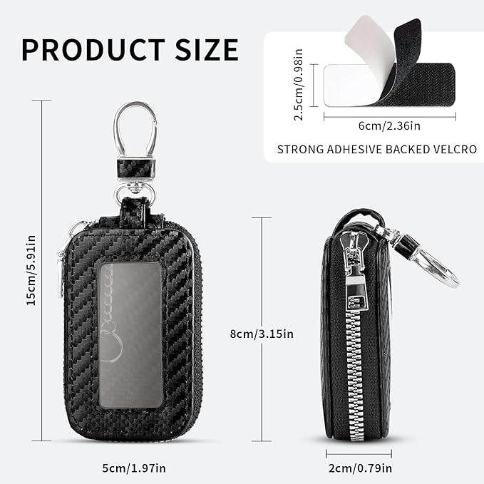 vvag Premium Car Key Fob Case Genuine Leather Car Smart Key fob Holder Car Remote Keychain Bag Universal