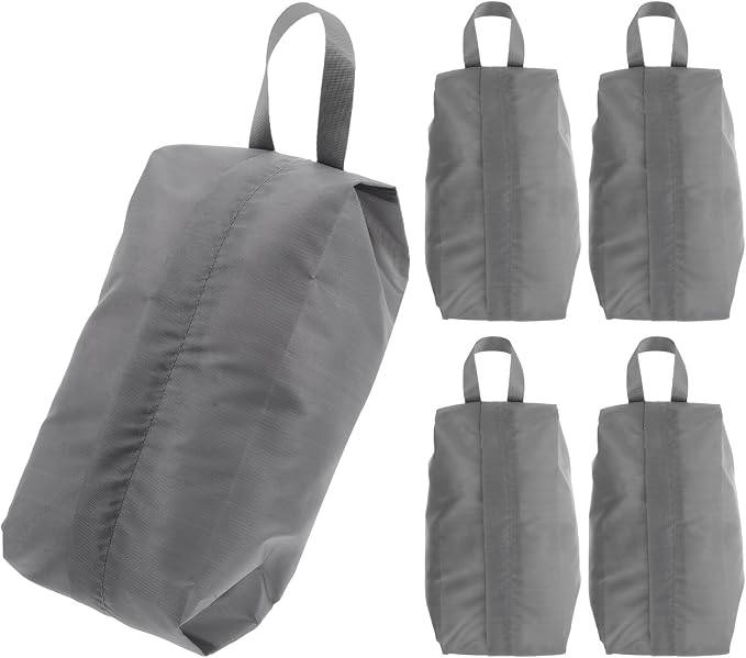 Ipetboom 5pcs Waterproof Travel Packing Bags Set for Underwear and Clothes Organizer, Portable and Sock Storage Pouches with Handle, Gray Travel Accessories for Women