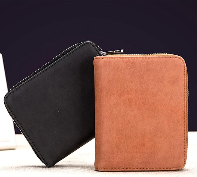 boshiho RFID Blocking 24 Slot Credit Card Holder Wallet Real Leather Multi Card Organizer Wallet with Zipper