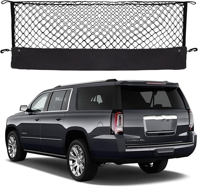 Envelope Style Cargo Net Compatible with Chevrolet Chevy Suburban, Cadillac Escalade GMC Yukon XL Denali SLE SLT AT4 2026 2025 2024 2023 2022 2021 2020-2015 Trunk Car Rear Tailgate Touring Netting