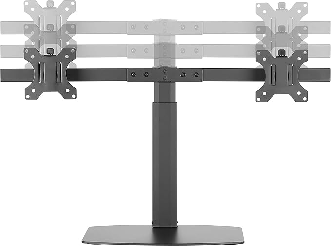 Amer Mounts | 17"-27" LED LCD Monitor Stand | 2EZH| Dual Monitor | 13.2lbs Capacity