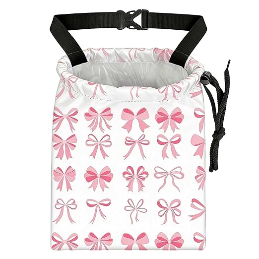 Cute Bow Car Trash Bag - Waterproof Car Trash Bag Hanging Leakproof Car Garbage Bag - Washable Reusable Trash Bag for Car Interior Hanging Organizer Storage Vehicle Travelling Camping