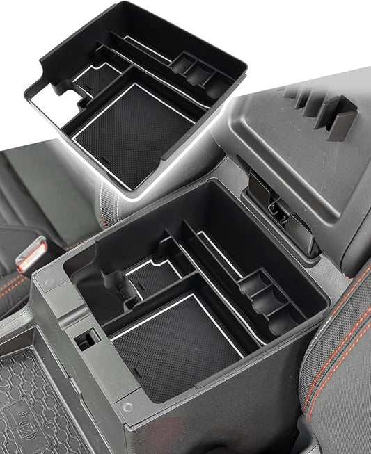 CDEFG 2022 2023 Ni*ssan Frontier SR5, SR5 S, SV, Midnight Edition, Pro-X and Pro-4X Center Console Organizer Tray Armrest Storage Box Insert (white)