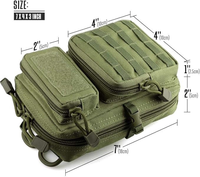 LIVANS Tactical Molle Utility Pouch, EDC Tool Pouch Tactical Phone Pouches Mini Waist Pouches Medical EDC IFAK Pack Mini Design of 3-Day Backpack