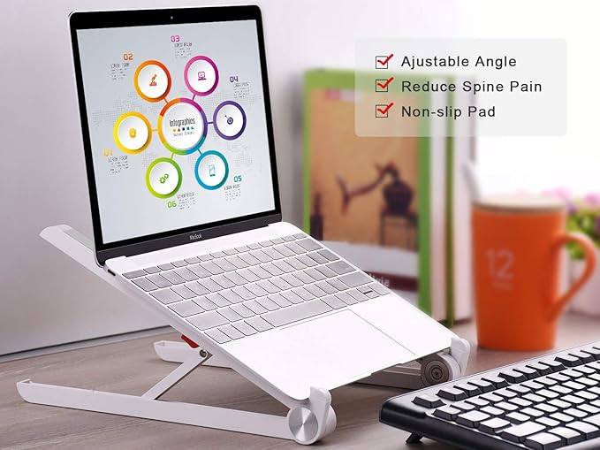 Laptop Stand Adjustable Laptop Stand Portable Foldable Ergonomic Desktop Stand Holder Mount for MacBook Notebook Computer PC iPad Tablet
