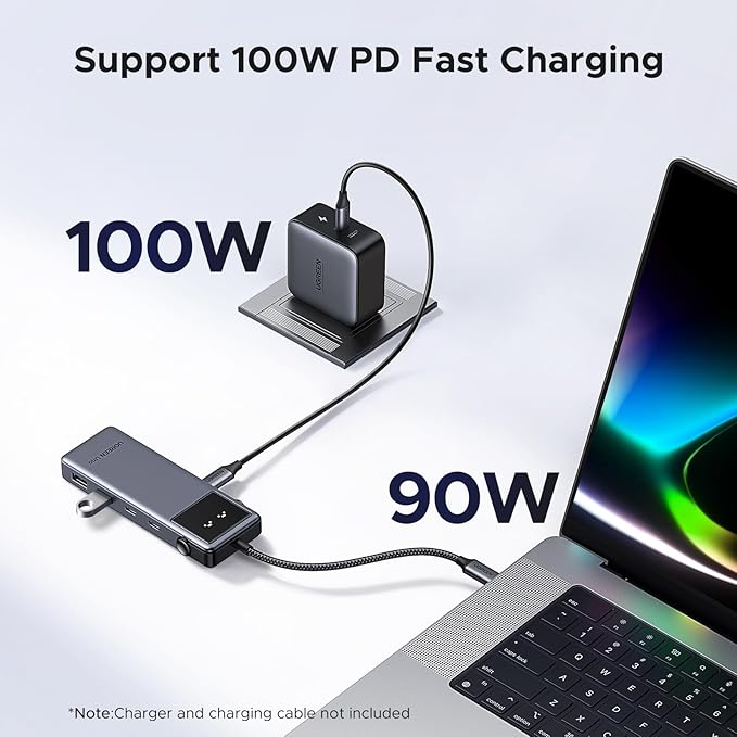 UGREEN Uno 6 in 1 USB-C Hub with 10Gbps USB-C & USB-A Data Ports 4K@60Hz HDMI for MacBook Pro/Air, iPad Pro, Surface, XPS, Thinkpad and More.