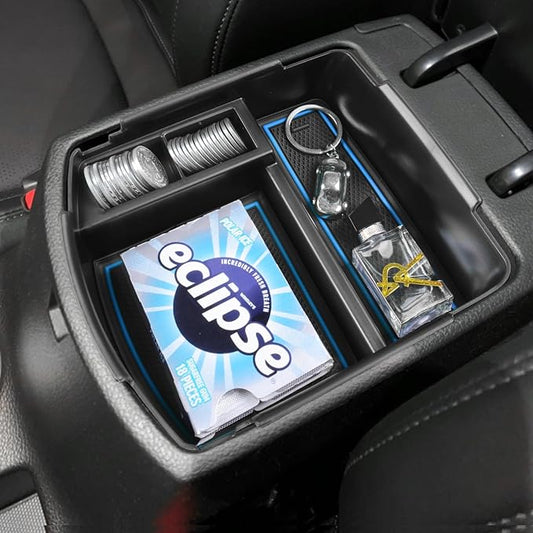 HGWEI Center Console Tray Organizer Compatible with Kia Seltos 2020 2021 2022 2023 2024 2025 2026 Accessories, Middle Armrest Insert Container ABS Secondary Storage Box, Blue