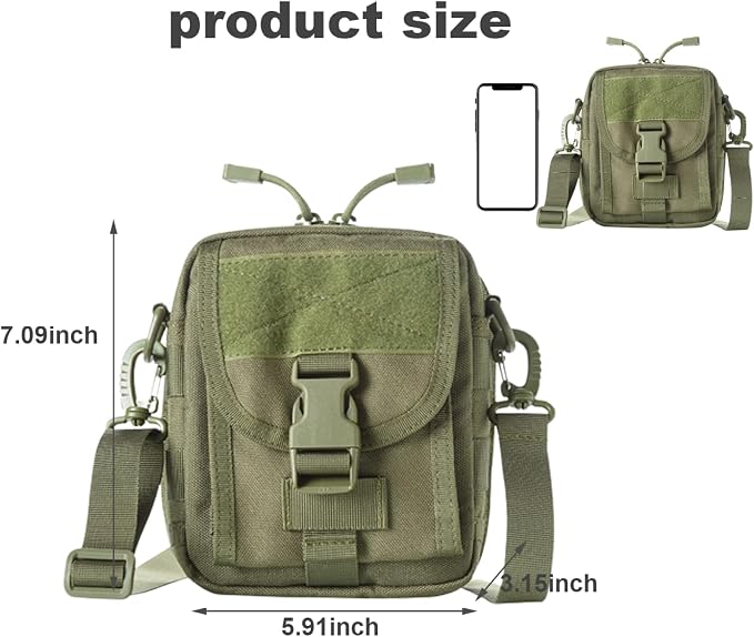 EDC Pouch Men Small Multitool Organizer Pouch EDC EMT Utility Pouch with Map Sleeve Modular Tool Pouch EDC Molle Pouch for Men Gadget, Utility, Cell Phone