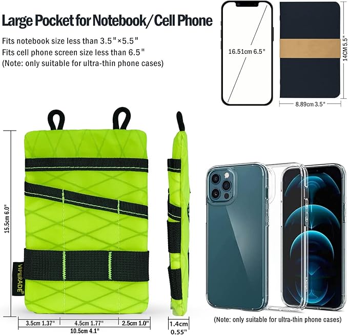 VIPERADE VE1 Pocket Organizer, EDC Pouch for Men, EDC Organizer Storage EDC Gears, Multitool Pocket Pouch Hold Your Flashlight/Pocket Knife, Pen, Notebook