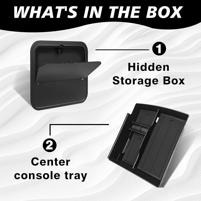 Muslogy Center Console Organizer&Hidden Storage Box Compatible with 2024-2026 GMC Acadia/Chevy Traverse&2025 2026 Buick Enclave Accessories Interior Storage Insert Tray Secret Compartment Coin Holder