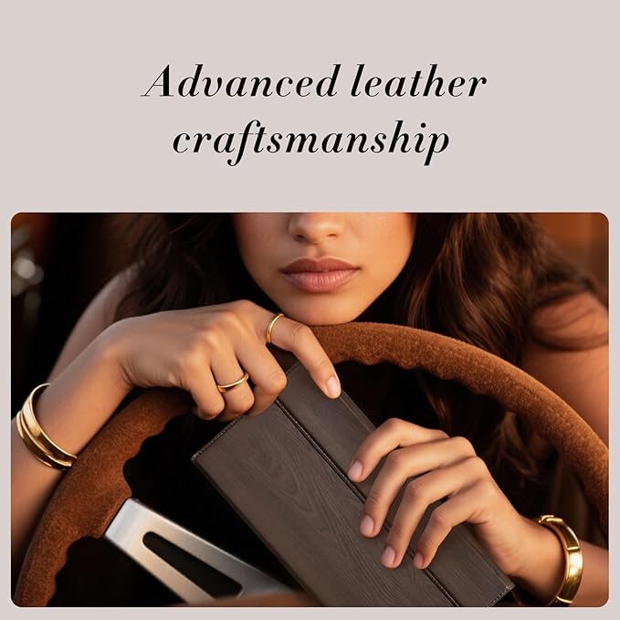 CoBak Leather Car Registration and Insurance Holder with Magnetic Compartment - Vehicle Glove Box Organizer for Driver License, Cards, Emergency Cash - Auto Truck Accessories Case, Dark Brown
