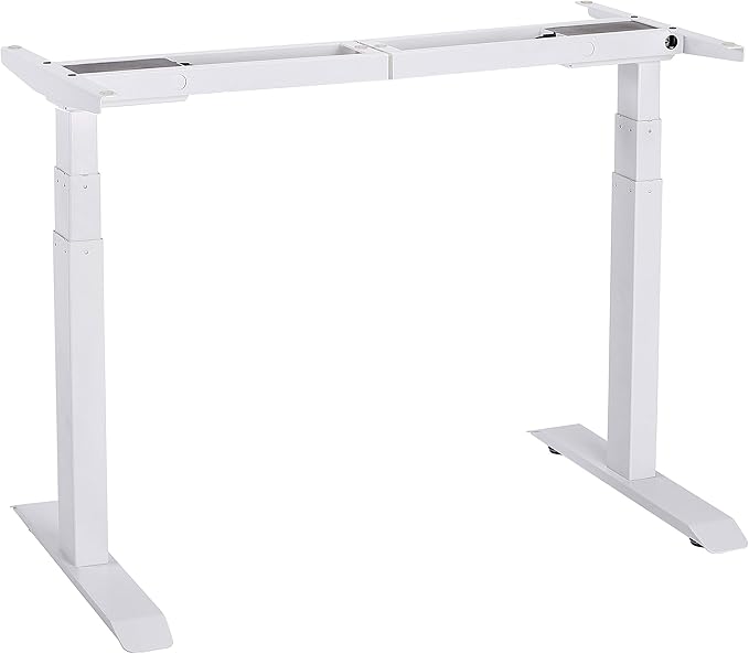 UNICOO Electric Stand Up Desk Adjustable Frame - Dual Motor, 3 Stage Lifting, 4 Memory Keypad, Gray - Fits Top Size 43-78.7x23.6-31.5 inches, Max Load 264lbs (White)