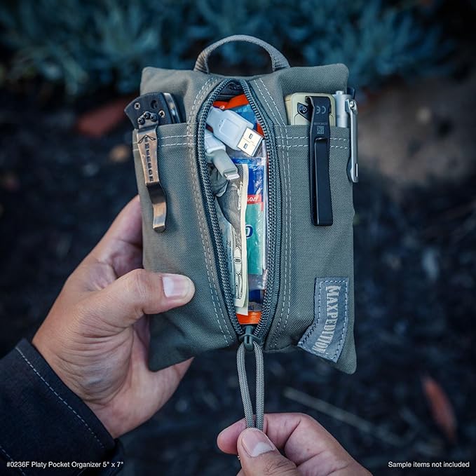 MAXPEDITION Platy Pocket Organizer, Durable EDC Tool Pouch for Men, Neck Wallet with Paracord Lanyard, Holds Flashlight, Multitool, Pen, Notebook