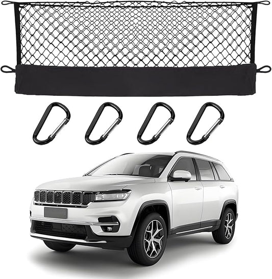 Envelope Style Cargo Net Compatible with Jeep Grand Cherokee New 2026 2025 2024 2023 2022, Grand Cherokee L 2026 2025 2024 2023 2022 (Both 5 and 7 Seats) SUV Trunk Car Rear Tailgate Touring Netting