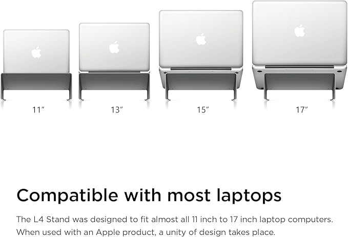 elago L4 Stand - [Desk Organization][Prevents Bad Posture][Natural Heat Sink] - for Laptop Computers (Dark Grey)