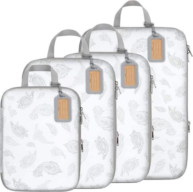 Cambond Compression Packing Cubes for Travel - Lightweight Expandable Travel Bags Luggage Organizers Travel Essentials Compression Cubes for Travel Space Saver for Carry on Suitcases Organizer