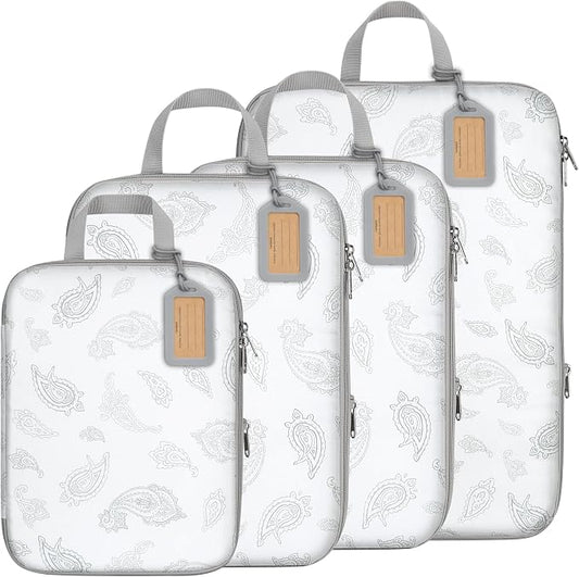 Cambond Compression Packing Cubes for Travel - Lightweight Expandable Travel Bags Luggage Organizers Travel Essentials Compression Cubes for Travel Space Saver for Carry on Suitcases Organizer