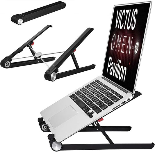 Portable Laptop Stand for HP Omen 17 16 15 15t Transcend 14 16 MAX 16 Victus 15 16 Pavilion Gaming Laptop.Laptop Stand for Desk,Made of Reinforced Nylon, 304 Stainless Steel and Silicone.Black