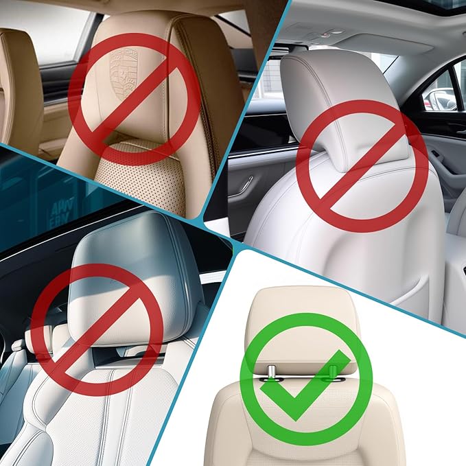 Purse Hook for Car, Adjustable Headrest Bag Seat Hooks Back, Car Accessories for Women, Coloured, 4 Pack