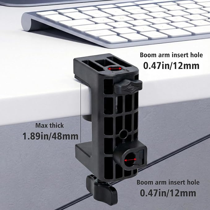 Metal Desk Clamp For Microphone Suspension Boom Scissor Arm Stand Holder with Adjustable Screw by SUNMON